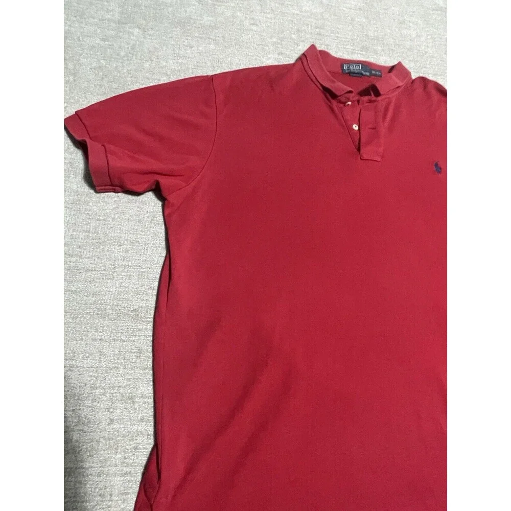 Polo By Ralph Lauren Polo Shirt Men’s Xtra Large Red Solid Collard Cotton